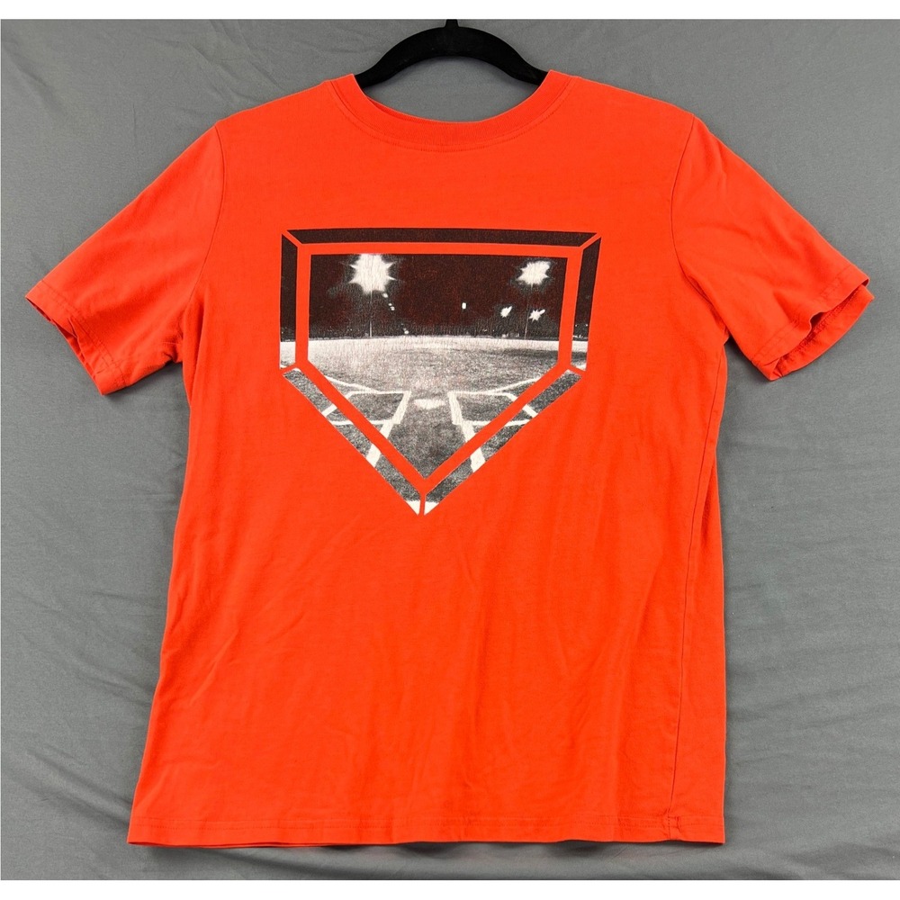 Xersion Graphic Tee Kids XL 18/20 Orange Good Baseball Home Plate Sport Shirt